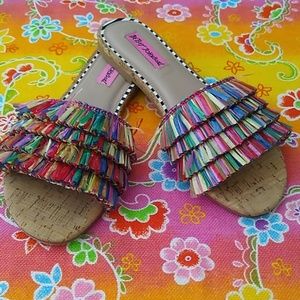 Betsey Johnson Venus Slide Flat Mule Sandals